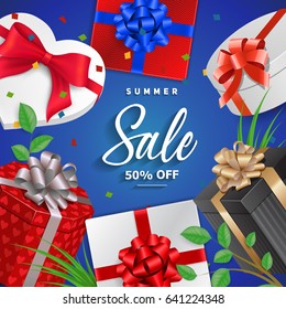 Summer Sale Lettering With Six Gifts