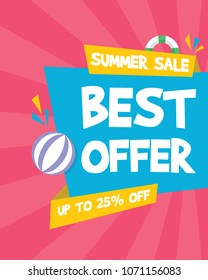 Summer sale marketing banner party vector illustration