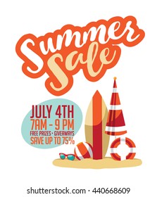 Summer sale marketing template with copy space. EPS10 vector.