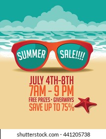 Summer sale marketing template with copy space. EPS10 vector