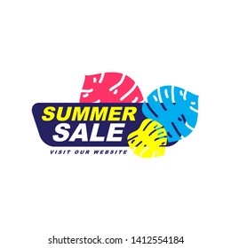 Summer Sale, Mega sale  special offer banner. Vector illustration.