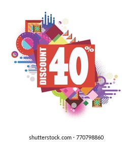 Summer sale memphis style web banner. Fashion and travel discount poster. Vector holiday Abstract colorful illustration with special offer and promotion. pop color