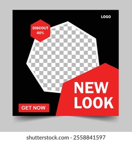 Summer sale minimalist square banner for social media post template