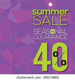 Summer Sale Modern Background Vector Illustration