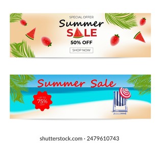 Summer sale. Modern bright style sale banners. Banner templates are perfect for social media campaigns. Available in a vector .eps file format.