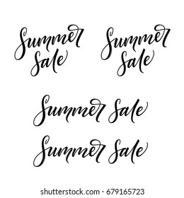 Summer sale. Modern calligraphy. Script font and grunge version. Typography design element for invitation, banner, poster, flyer, label, sticker 