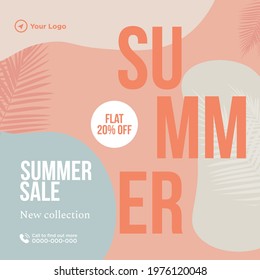 Summer sale new collection banner design template.