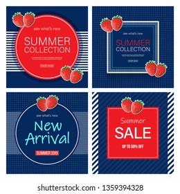 Summer Sale and New Collection Vector Banner.