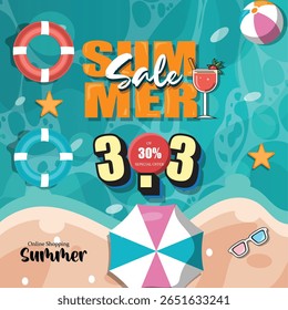 summer sale number 3.3 and 50% off promotion