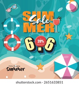 summer sale number 6.6 and 20% off promotion
