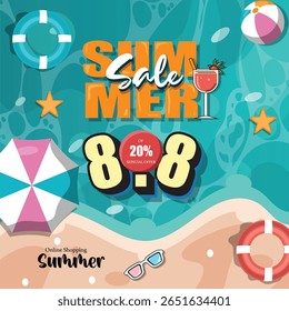 summer sale number 8.8 and 20% off promotion