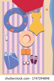 Summer sale  objects banner background