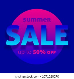 Summer sale offer up to 50% off. Vector illustration