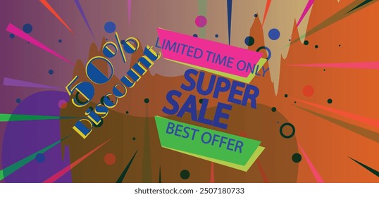 Summer sale offer banner decorative elements with its symbol, colorful modern and fashionable design,
