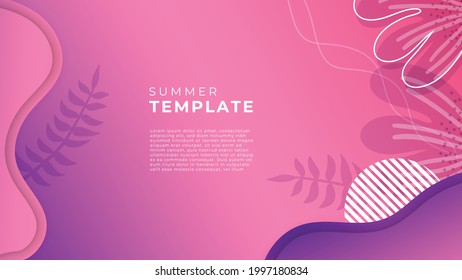 Summer sale organic flat floral template for social media post or stories flyer. Summer banner with colorful floral decoration