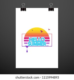 Summer sale poster, banner or flyer design, flat style. Advertisement Promotional Banner Design.
