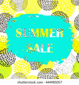 Summer sale poster. Colorful background