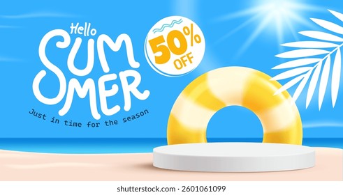 Summer sale poster design with product display