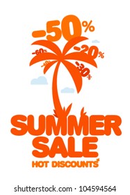 Summer sale poster design template. Fresh discouts vector banner