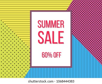 Summer sale poster design template. Vector illustration