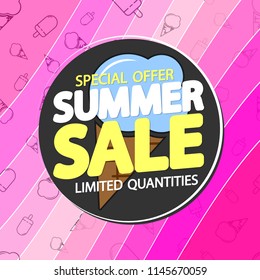 Summer Sale, poster design template, special offer, vector illustration