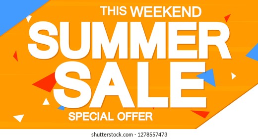 Summer Sale, poster design template, special offer, vector illustration