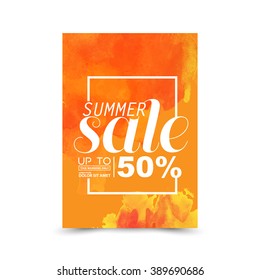 Summer Sale Poster Design Template Vector Illustration.