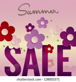 Summer sale poster design. Vector illustration