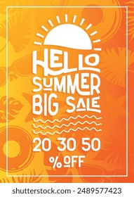 Summer sale poster Special offer Vector illustration