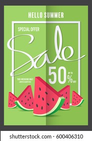summer sale poster vector