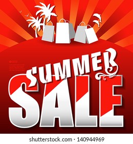 Summer Sale poster.  Vector eps 10 illustration.