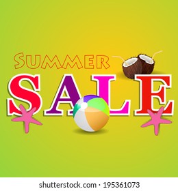 Summer Sale Poster, Vector Illustration.
