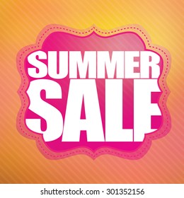 Summer sale poster. Vector illustration.