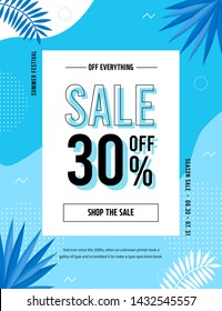 Summer sale Poster, Web Banner, Pop-Up, banner template design. seasonal discount vector Illustration.