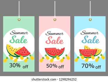 Summer sale price tag with fruit vector