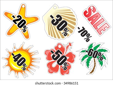 Summer sale price tags vector