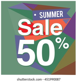 Summer sale promo department store. Fashion product discount 50%