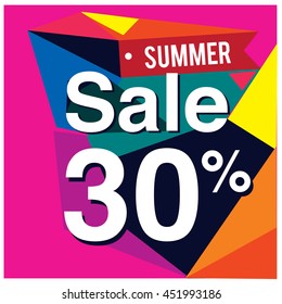 Summer sale promo department store. Fashion product discount 30%