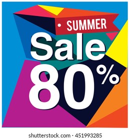 Summer sale promo department store. Fashion product discount 80%