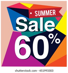 Summer sale promo department store. Fashion product discount 60%
