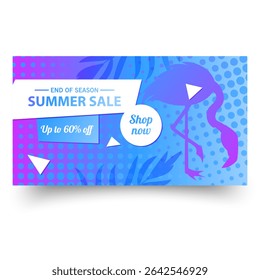 Summer Sale Promotion Banner graphic vector format