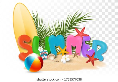 summer sale promotion elements for artwork,shopping,summer promo,holidays on the beach,web banner template background vector 3D style