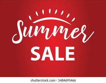 SUMMER SALE RED BANNER SUMMER BUSINESS SALE OFFER SUN