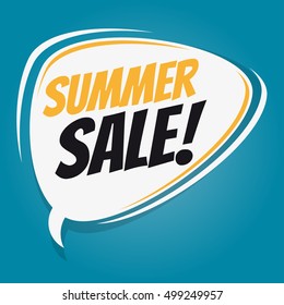 summer sale retro speech balloon