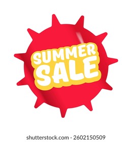 Summer sale round red sticker isolated on white. Price sticker, sale sticker, price tag, retro label, sale or discount sticker, promotional badge set, shopping label png. Summer sale poster and banner