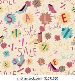 Summer sale. Seamless pattern in vector