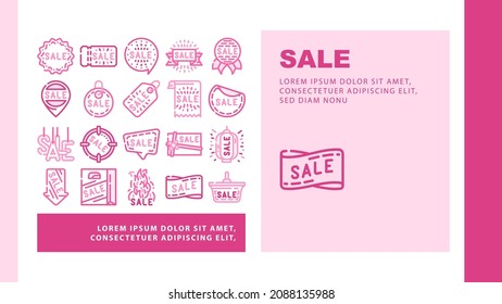 Summer Sale And Season Discount Landing Web Page Header Banner Template Vector Summer Sale Banner And Ribbon, Quote Frame And Present Gift Coupon, Label And Trinket, Lighting Lantern Illustration