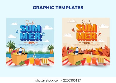 Summer Sale Season Graphic template, easy to customize simple and elegant design