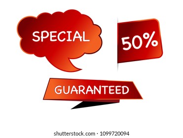 Summer sale set isolated vector ribbon red black gradient color on white background. Special discount banner modern icon offer label illustration. Sticker price off tag for flyer, poster, web
