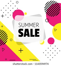 Summer sale shapes banner